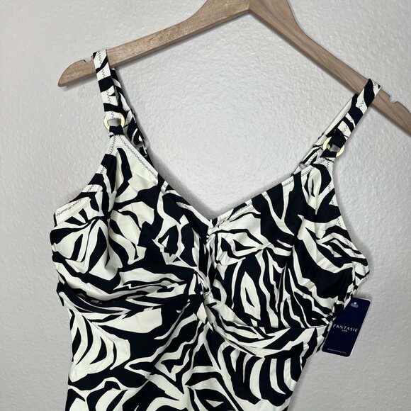 Fantasie Aruba Nights One-Piece Swimsuit 34D Floral Print Twist Front - Picture 3 of 11